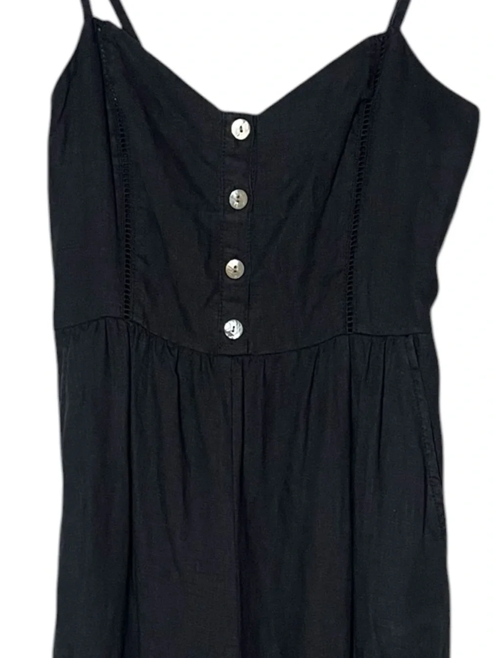 Madewell Black Cami Wide Leg Jumpsuit Size 4 Boho Western preppy linen